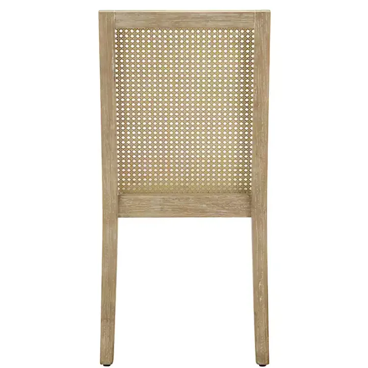Dining Chairs-Kirklands Home Cane Back Upholstered Wood Dining Chairs, Set of 2 Tan