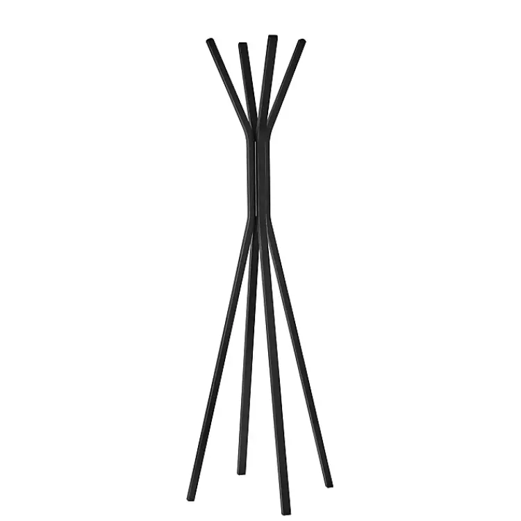 Entryway Furniture-Kirklands Home Black Wooden Tripod Leg Coat Rack