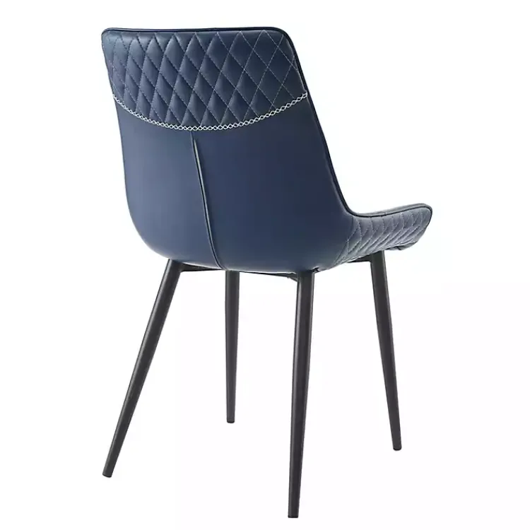 Dining Chairs-Kirklands Home Faux Leather Stitched Chairs, Set of 2 Blue