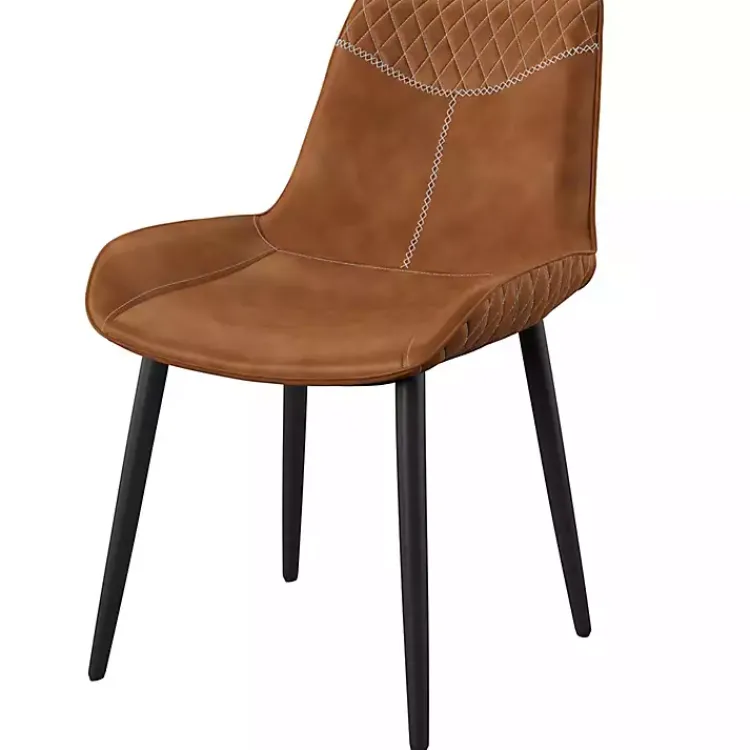 Dining Chairs-Kirklands Home Faux Leather Dining Chairs, Set of 2 Brown