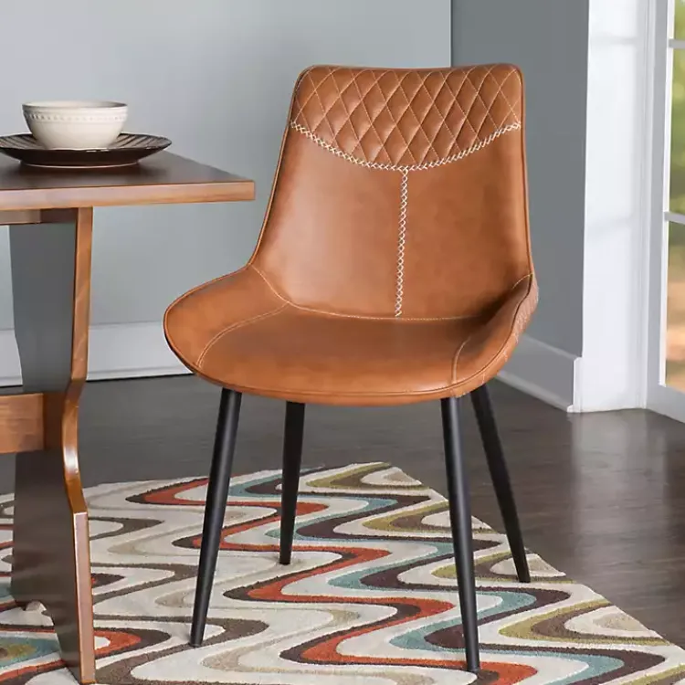 Dining Chairs-Kirklands Home Faux Leather Dining Chairs, Set of 2 Brown