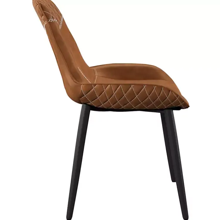 Dining Chairs-Kirklands Home Faux Leather Dining Chairs, Set of 2 Brown