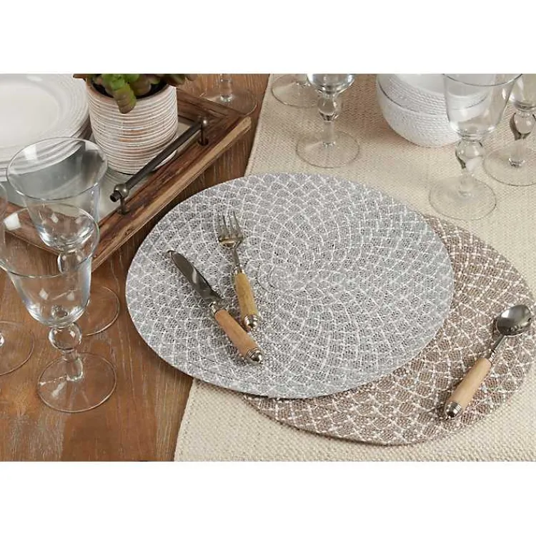 Table Linens-Kirklands Home Natural Paper Woven Placemats, Set of 4 Brown
