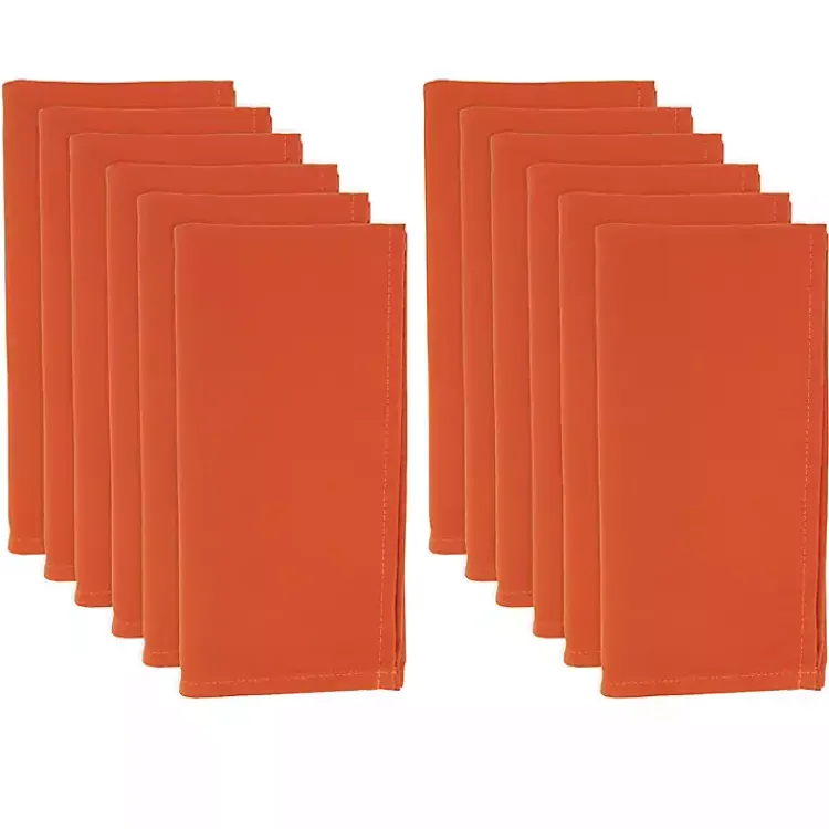Table Linens-Kirklands Home Everyday Polyester Cloth Napkins, Set of 12 Orange