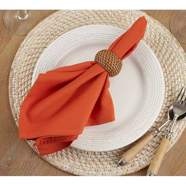 Table Linens-Kirklands Home Everyday Polyester Cloth Napkins, Set of 12 Orange