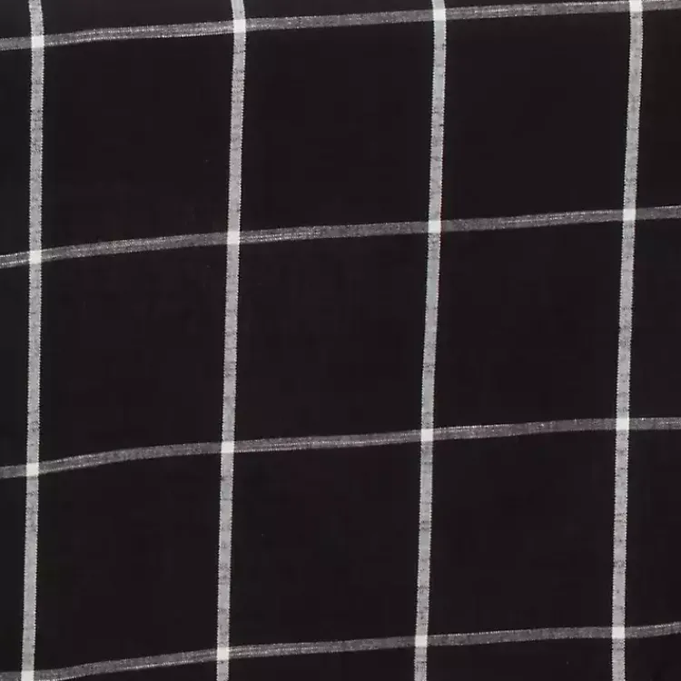 Table Linens-Kirklands Home Black and White Plaid Cotton Napkins, Set of 4