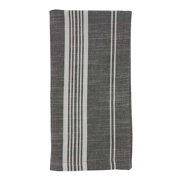 Table Linens-Kirklands Home and White Striped Napkins, Set of 4 Gray