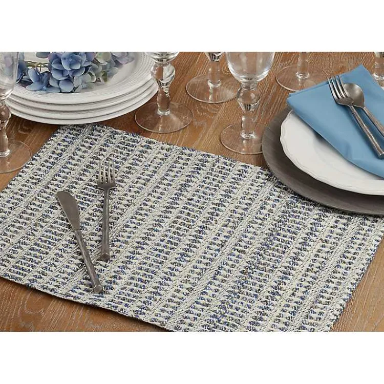 Table Linens-Kirklands Home Lines Woven Placemats, Set of 4 Blue