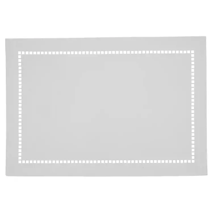 Table Linens-Kirklands Home Laser-Cut Hemstitch Placemats, Set of 4 White