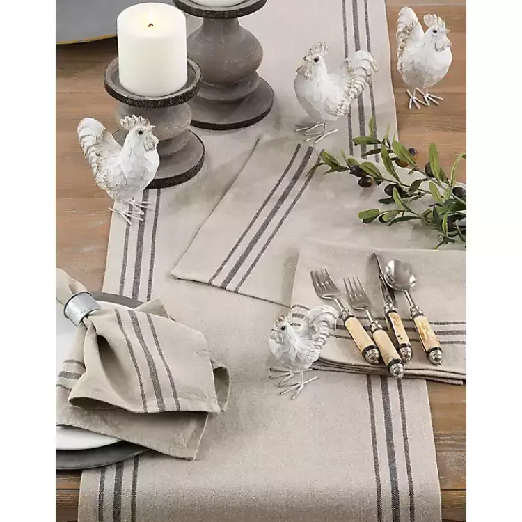 Table Linens-Kirklands Home Natural Everyday Striped Linen Placemats, Set of 4