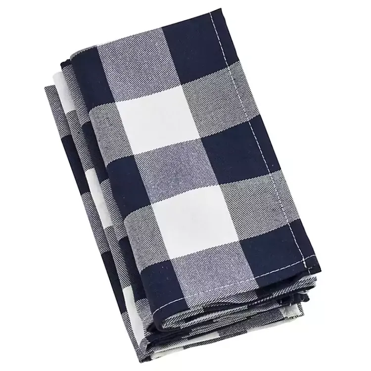 Table Linens-Kirklands Home Blue and White Buffalo Check Napkins, Set of 4