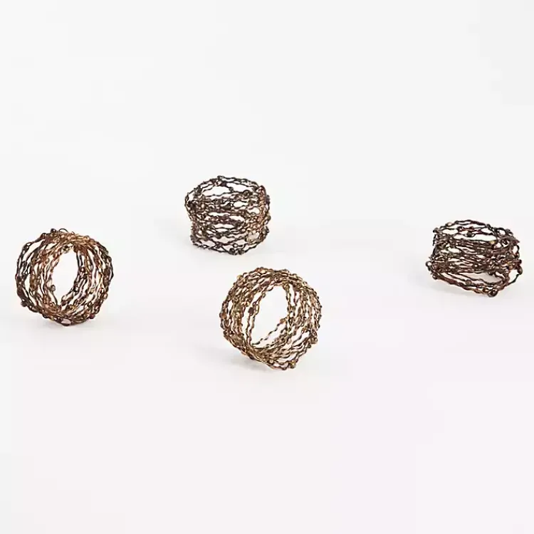 Table Linens-Kirklands Home Metallic Silver Wire Napkin Rings, Set of 4