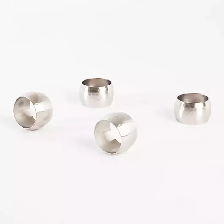 Kitchen Accessories-Kirklands Home Hammered Brass Napkin Rings, Set of 4