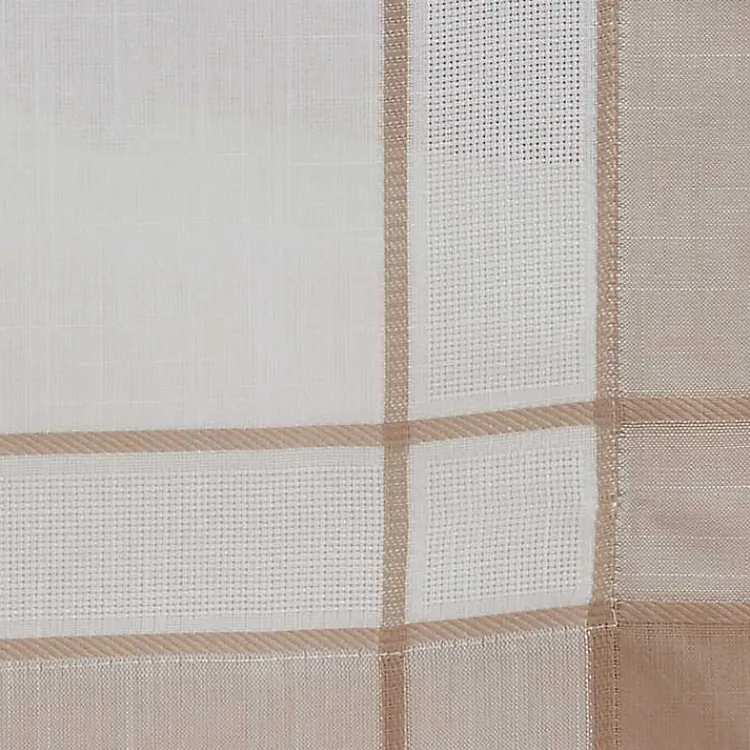 Table Linens-Kirklands Home Natural Long Banded Border Table Runner, 108 in.