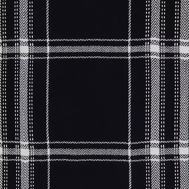 Table Linens-Kirklands Home Plaid Cotton Table Runner, 72 in. Black