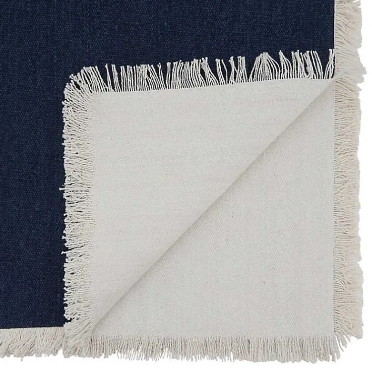 Table Linens-Kirklands Home Fringe Border Table Runner, 72 in. Blue