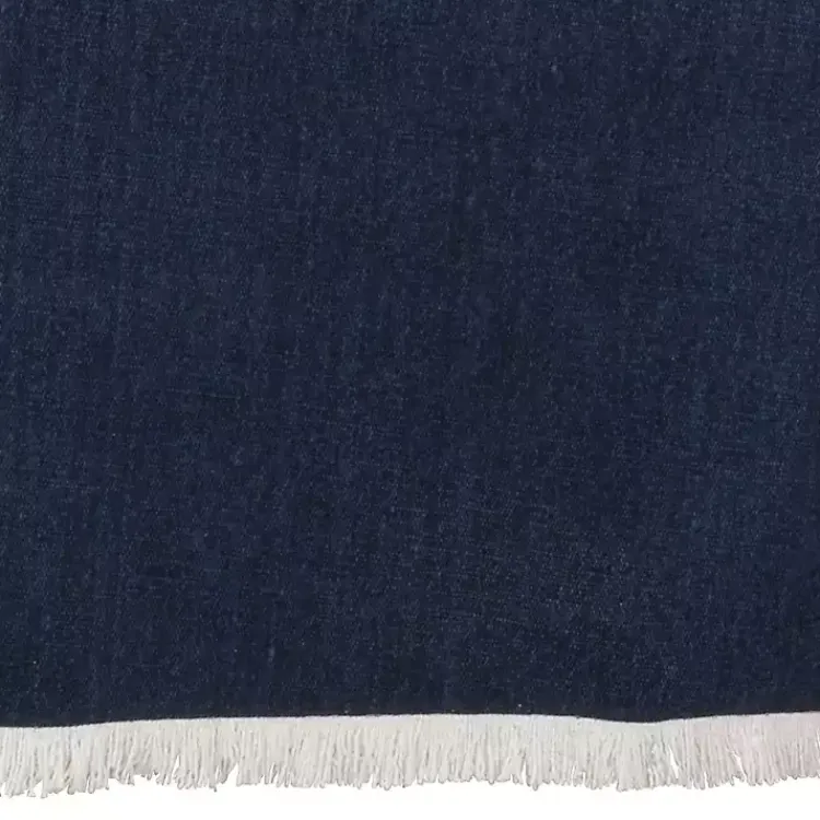Table Linens-Kirklands Home Fringe Border Table Runner, 72 in. Blue