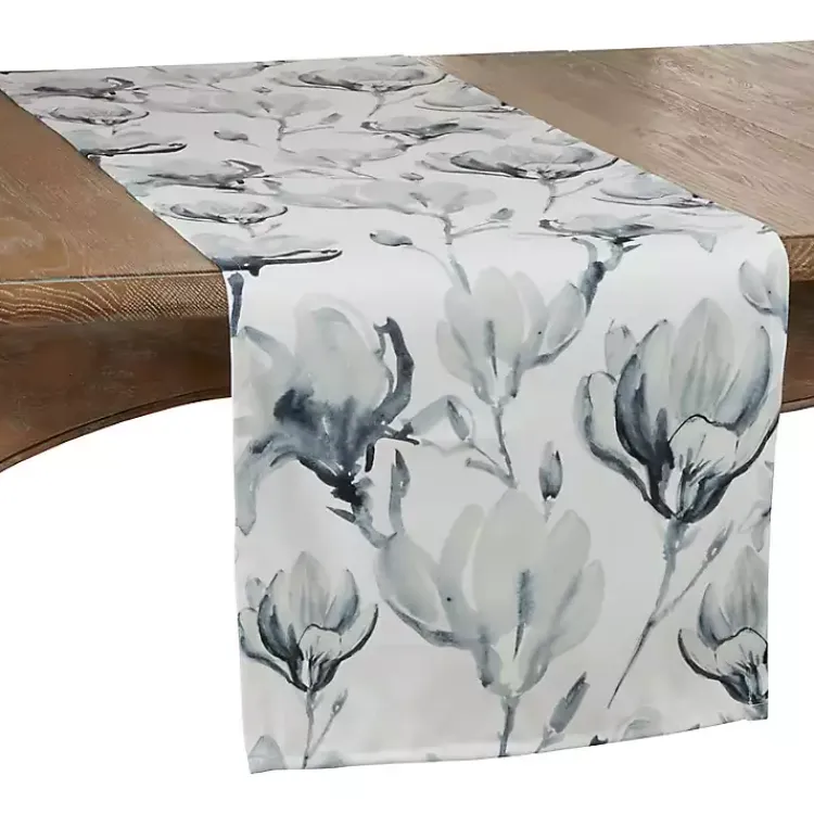 Table Linens-Kirklands Home Blue Watercolor Floral Table Runner