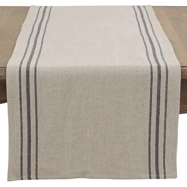 Table Linens-Kirklands Home Natural Striped Linen Table Runner