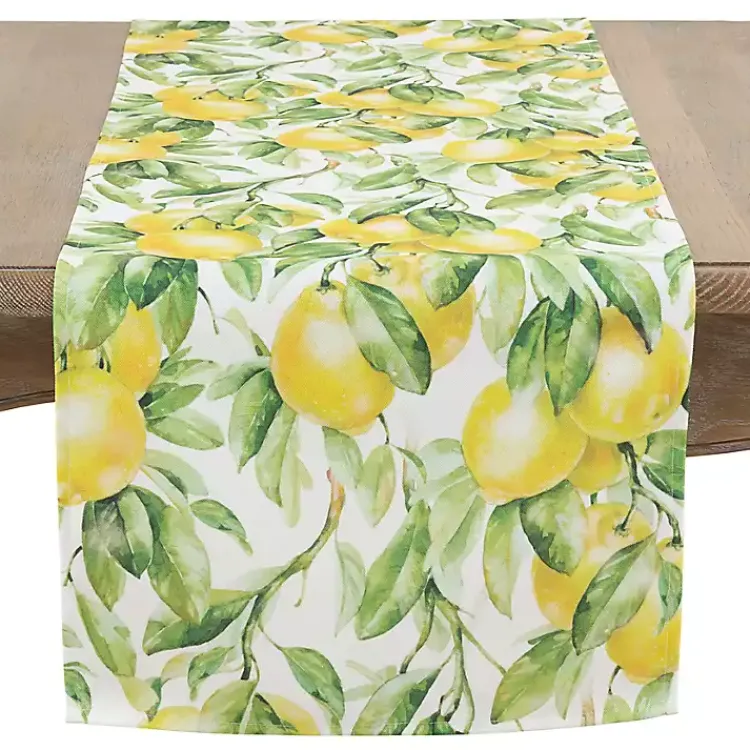 Table Linens-Kirklands Home Sunny Lemon Print Table Runner