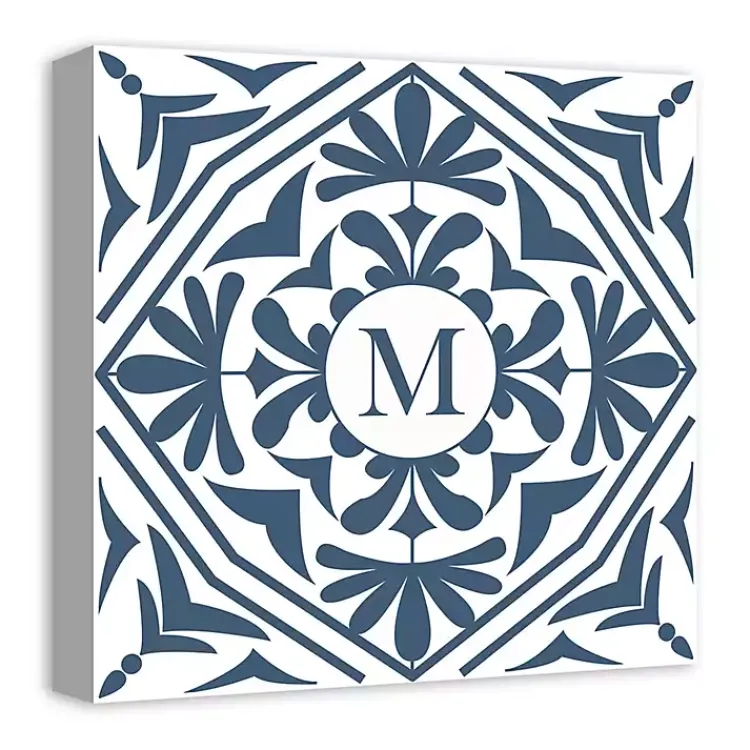 Monogram Wall Decor-Kirklands Home Personalized Blue Tile Monogram Wall Plaque