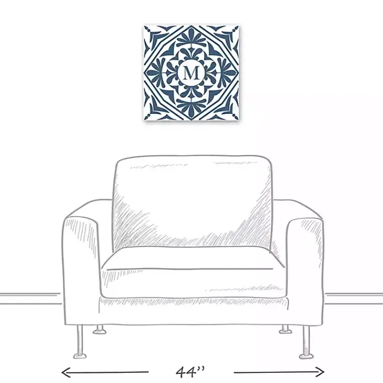 Monogram Wall Decor-Kirklands Home Personalized Blue Tile Monogram Wall Plaque