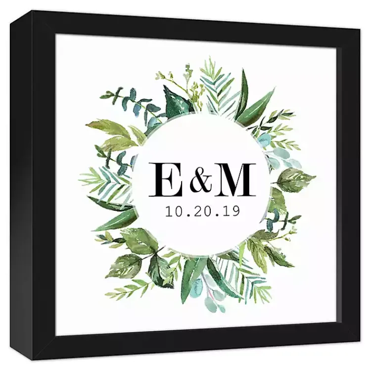 Wall Quotes & Signs-Kirklands Home Personalized Framed Monogram Leaves Wall Plaque