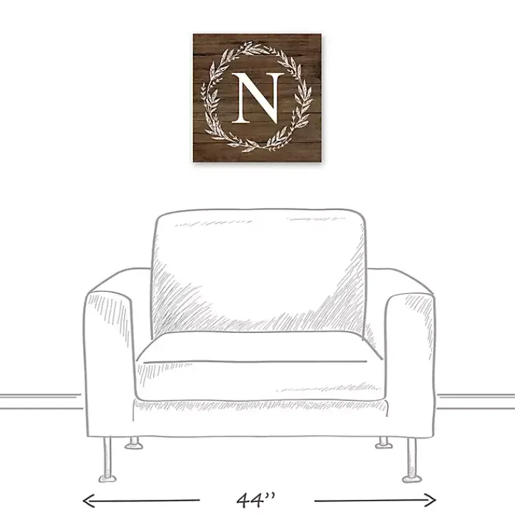 Monogram Wall Decor-Kirklands Home Personalized Shiplap Wreath Canvas Wall Plaque