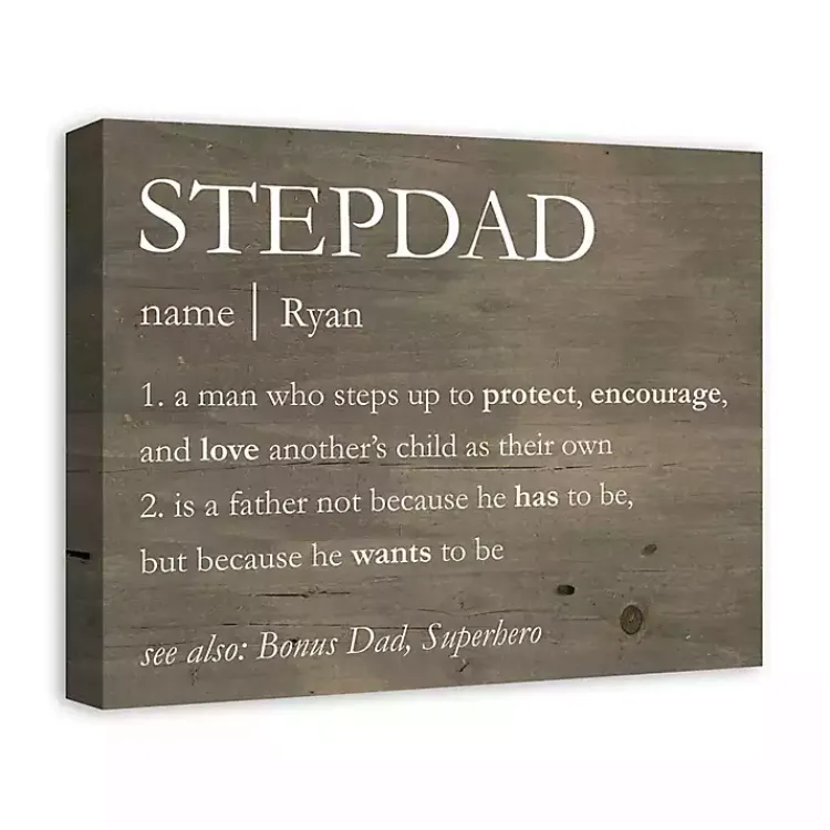 Wall Quotes & Signs-Kirklands Home Personalized Stepdad Definition Canvas Wall Plaque