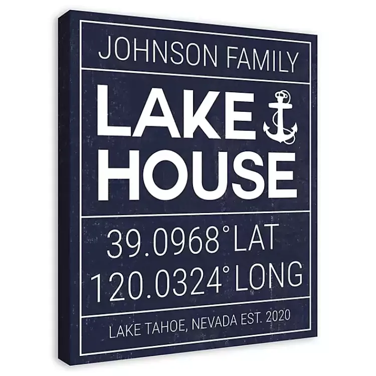 Wall Quotes & Signs-Kirklands Home Personalized Lake House Canvas Wall Plaque