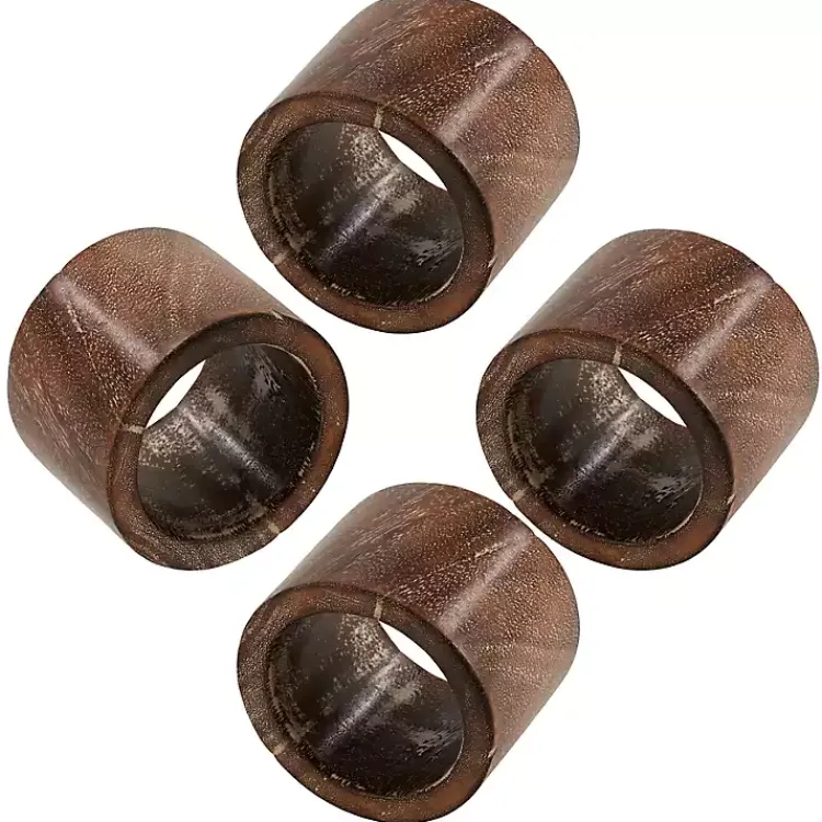 Kitchen Accessories-Kirklands Home Wood Napkin Rings, Set of 4 Brown