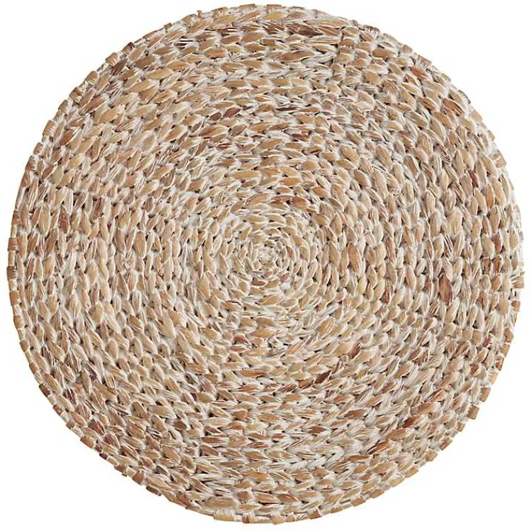 Table Linens-Kirklands Home Whitewashed Woven Rattan Placemats, Set of 4