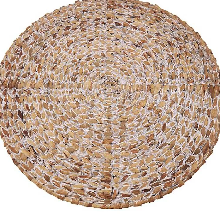 Table Linens-Kirklands Home Whitewashed Woven Rattan Placemats, Set of 4