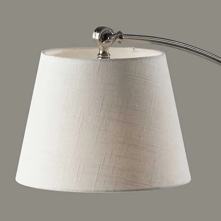 Floor Lamps-Kirklands Home Brushed Adjustable Arm Floor Lamp Silver