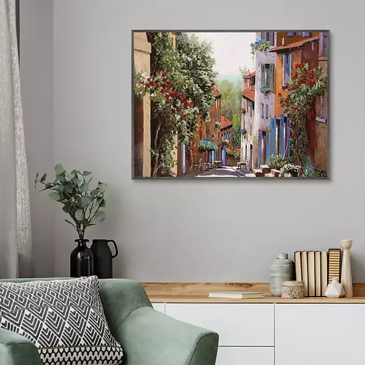 Canvas Art-Kirklands Home Vecchia Cagnes Framed Giclee Canvas Art Print Brown