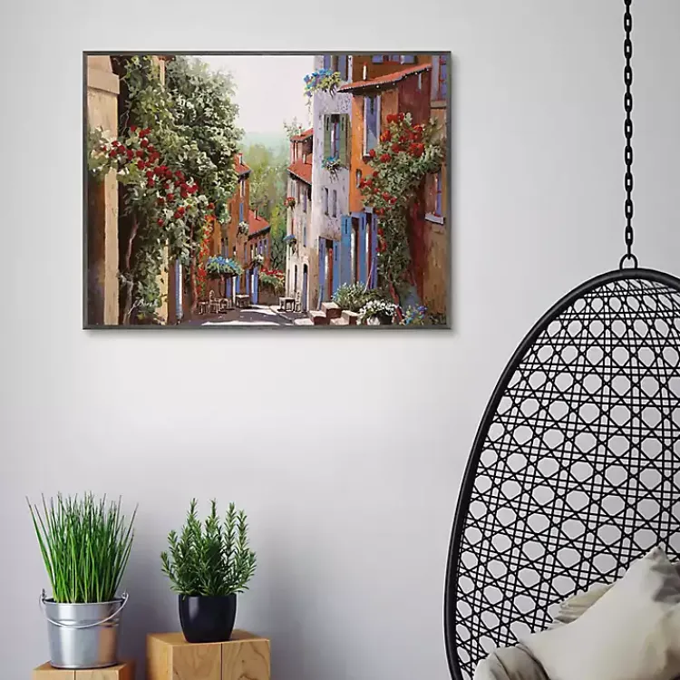 Canvas Art-Kirklands Home Vecchia Cagnes Framed Giclee Canvas Art Print Brown