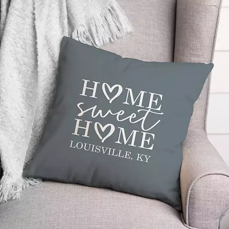 Outdoor Cushions & Pillows-Kirklands Home Personalized Home Sweet Home Outdoor Pillow Blue