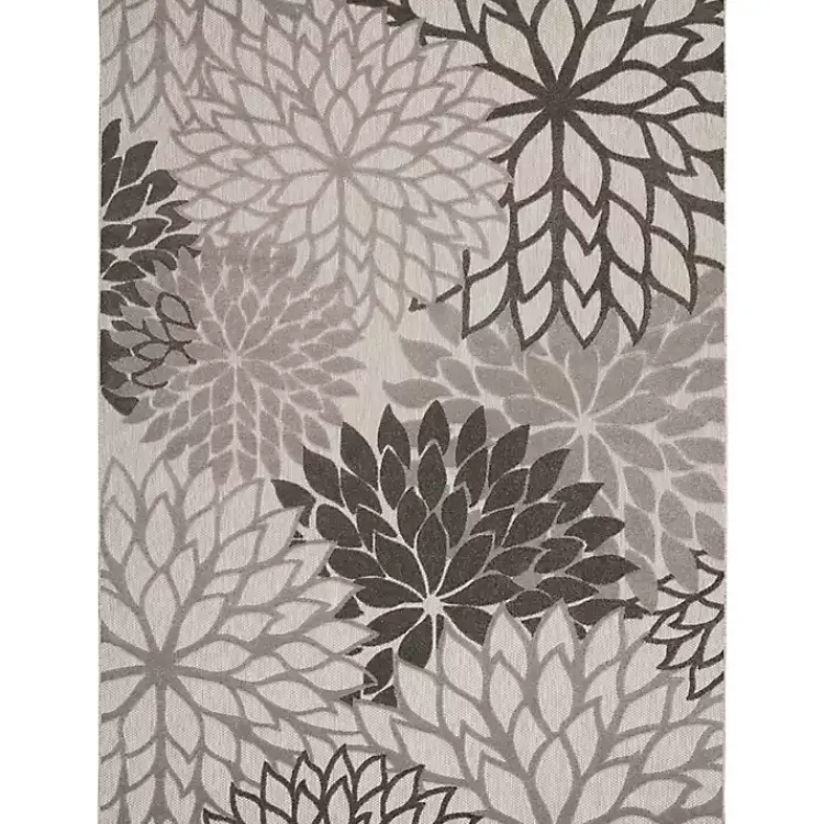 Outdoor Rugs-Kirklands Home Floral Burst Outdoor Area Rug, 7x10 Gray