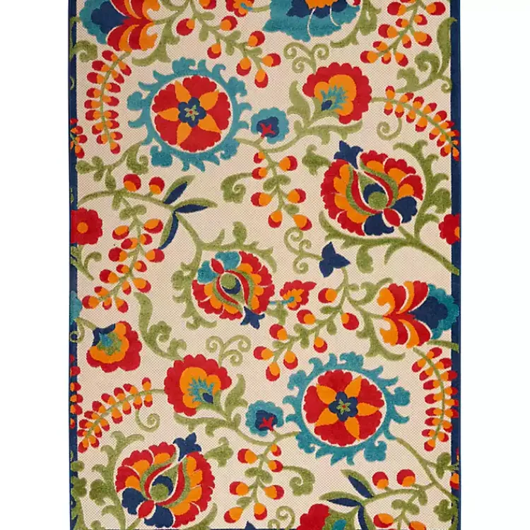 Outdoor Rugs-Kirklands Home Bright Abstract Floral Outdoor Area Rug, 5x7