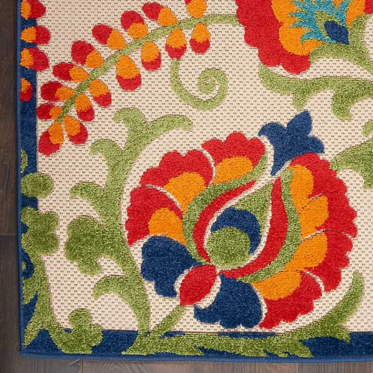 Outdoor Rugs-Kirklands Home Bright Abstract Floral Outdoor Area Rug, 5x7