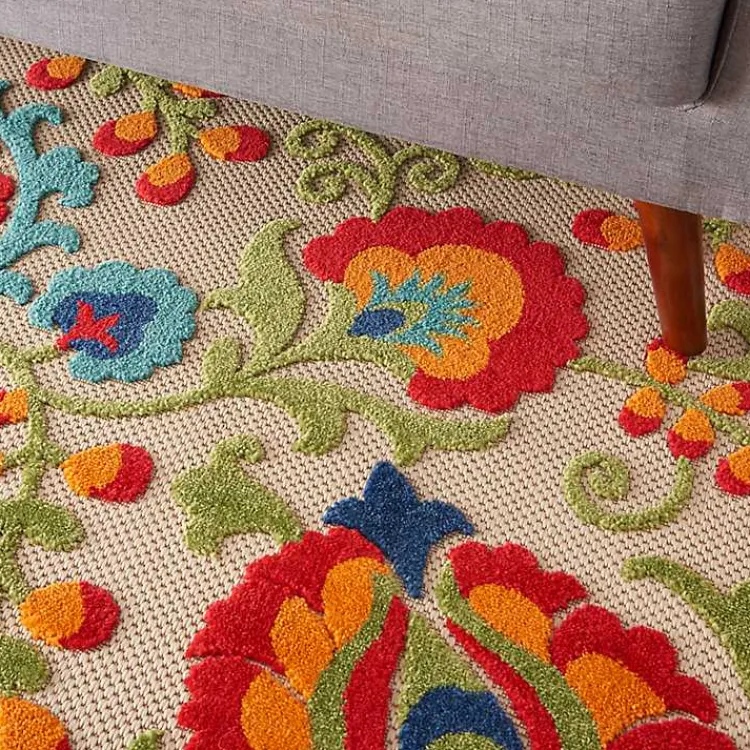 Outdoor Rugs-Kirklands Home Bright Abstract Floral Outdoor Area Rug, 5x7