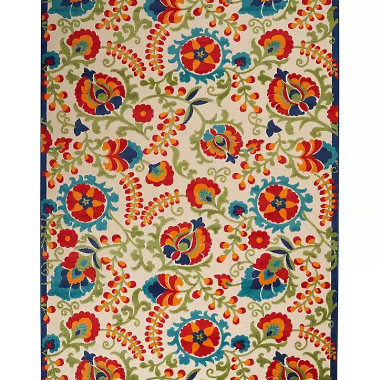 Outdoor Rugs-Kirklands Home Abstract Floral Outdoor Area Rug, 7x10 Multi