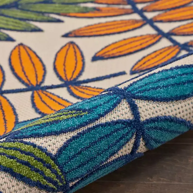 Outdoor Rugs-Kirklands Home Bright Branches Round Outdoor Area Rug, 5x5