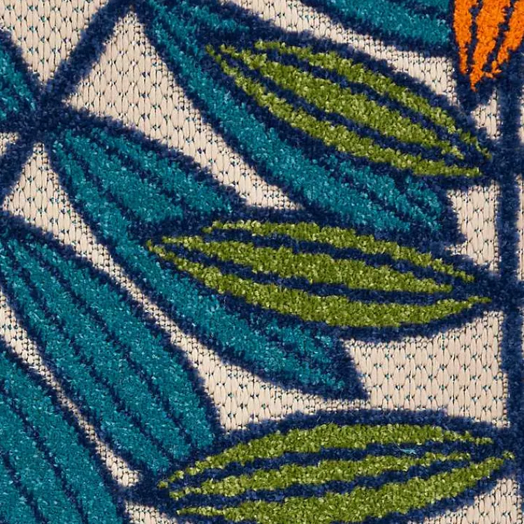 Outdoor Rugs-Kirklands Home Bright Branches Round Outdoor Area Rug, 5x5