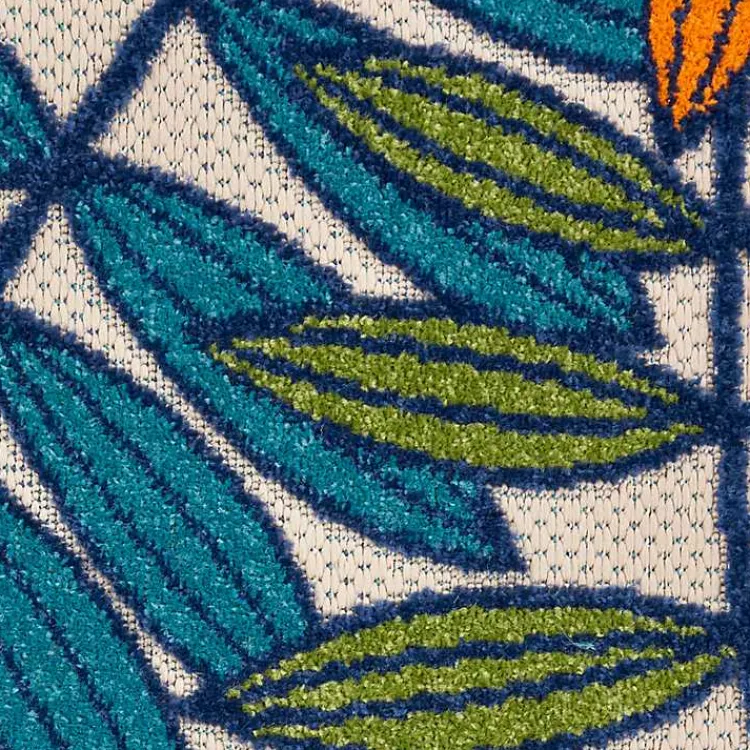 Outdoor Rugs-Kirklands Home Bright Branches Round Outdoor Area Rug, 7x7