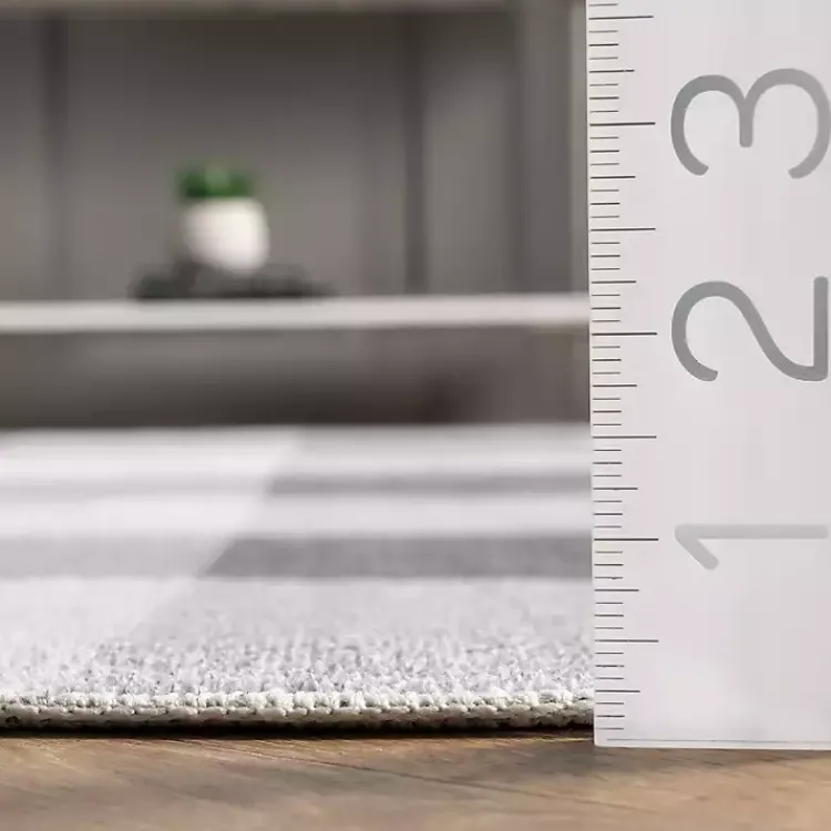 Area Rugs-Kirklands Home Gray Buffalo Plaid Washable Area Rug, 4x6