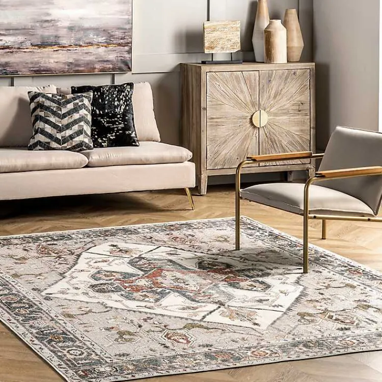 Area Rugs-Kirklands Home Mali Traditional Medallion Washable Area Rug, 5x8