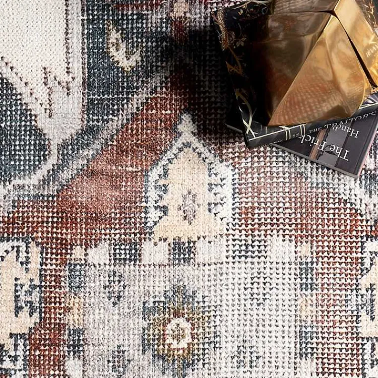 Area Rugs-Kirklands Home Mali Traditional Medallion Washable Area Rug, 5x8