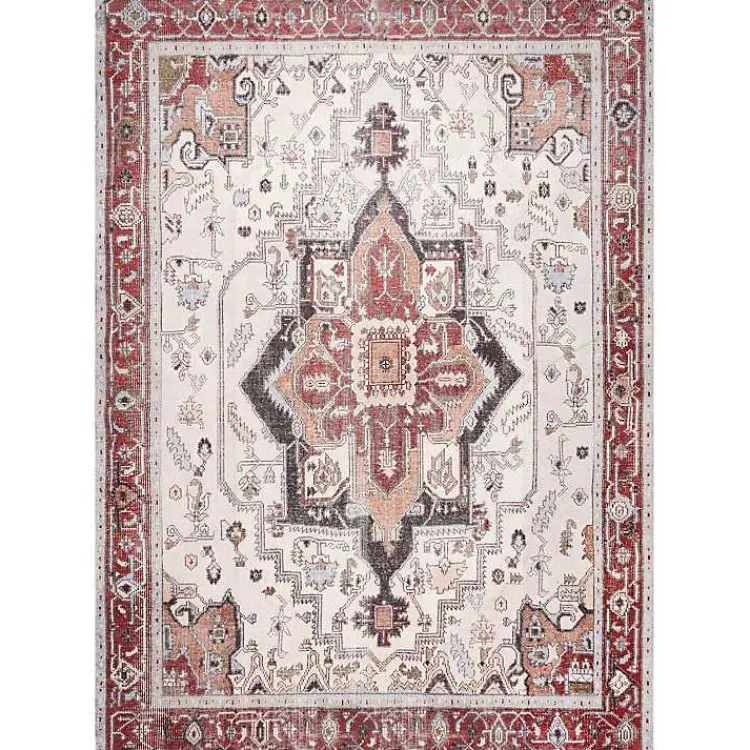 Area Rugs-Kirklands Home Miley Traditional Medallion Washable Area Rug, 4x6