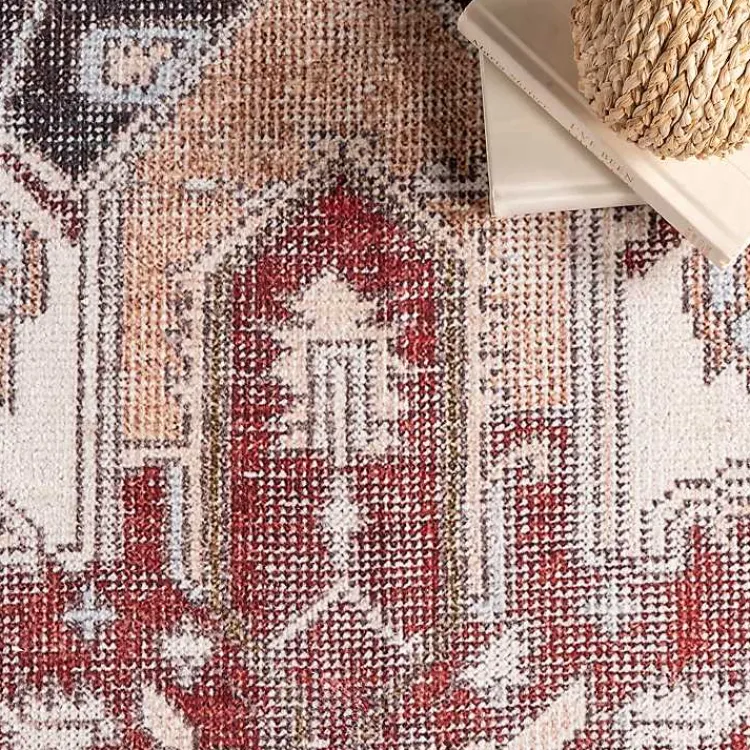 Area Rugs-Kirklands Home Miley Traditional Medallion Washable Area Rug, 4x6